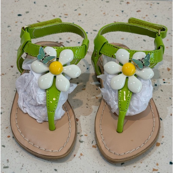 Miss Trish for Target Thong Sandals with Flower & Butterfly Little Girls Size 7 - Picture 2 of 8